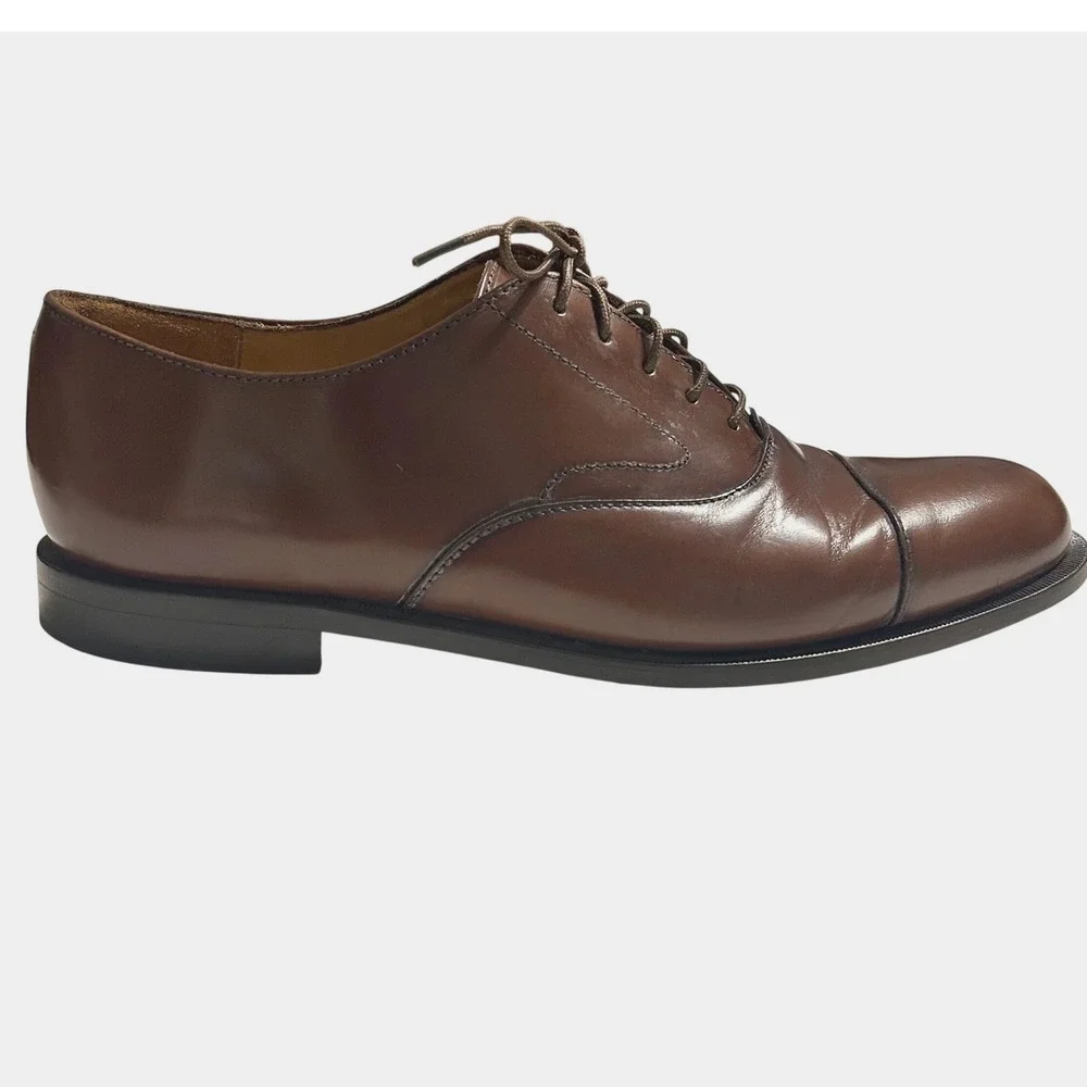 Vintage Cole Haan Oxford Shoes Mens 9.5 D Brown Leather Cap‎ Toe Made in USA